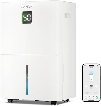 Candy 98 Pints Dehumidifier for Spaces up to 5000 Sq. Ft, Dehumidifier for Home by CANDY
