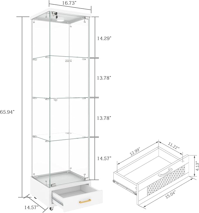 Yoluckea 4-Tier Glass Display Cabinet - Image 2