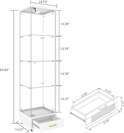Yoluckea 4-Tier Glass Display Cabinet - Image 2