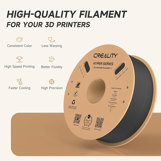 Official CREALITY Hyper PLA Filament 1.75mm, High Speed PLA 30-600mm/s Rapid 3D - Image 2