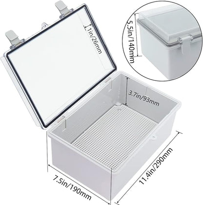 Junction Box, Hinged Clear Cover IP67 Waterproof ABS Project Box - Image 3