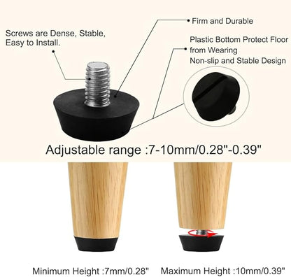 uxcell M6 x 10 x 20mm Furniture Glide Leveling Feet Adjustable Leveler Floor - Image 4