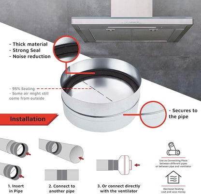 neverest® RK 8" Backdraft Shutter Damper Connector Duct Professional - Image 3