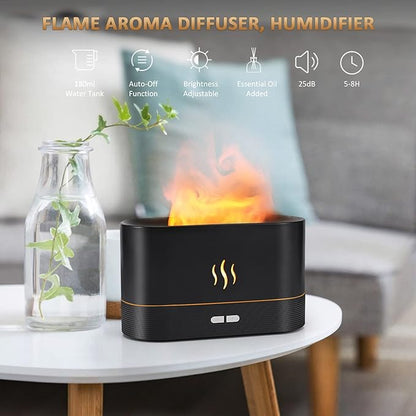 Flame Diffuser Humidifier-Auto Off 180ml Essential Oil Diffuser-2 Modes - Image 2
