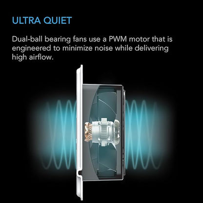 AC Infinity AIRTAP T4 White, Register Booster Fan - Image 4