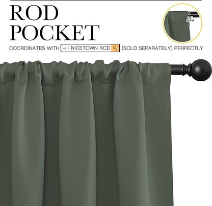 NICETOWN 2 Panels Blackout Curtains, Rod Pocket Thermal Insulated Drapess - Image 2