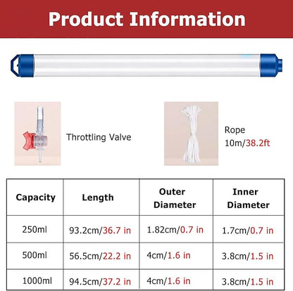 Lake Water Sample Collector 250 500 1000ml, PVC Water Sampling Device - Image 2