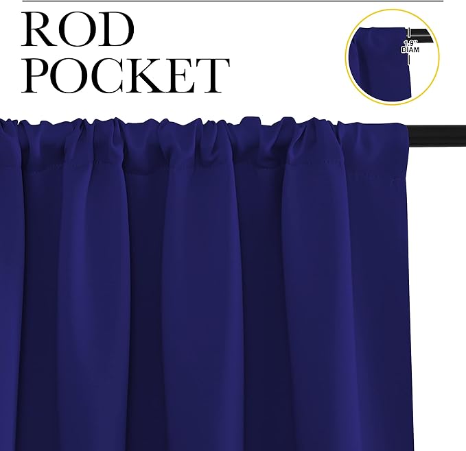 NICETOWN Blackout Curtains for Bedroom, 1 Pair, 62 by 63-inch, Window Treatment - Image 2