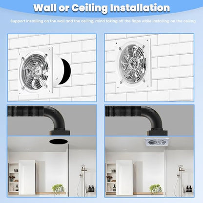 8 inch Exhaust Fan, 735CFM Wall Mounted Vent Fans, Ventilation Blower - Image 6
