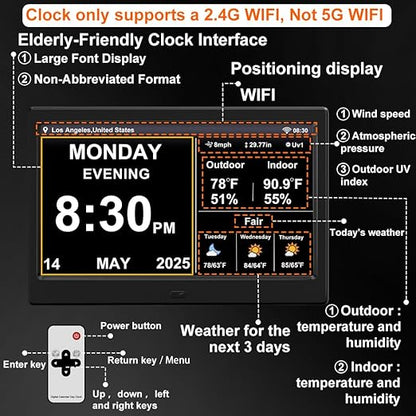 2025 New Digital Clock with Temperature/Humidity & Weather Forecast, Auto Time - Image 2