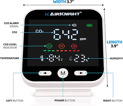 CO2 Monitor Indoor with Bonus Humidity & Temperature Readings | Carbon Dioxide - Image 2