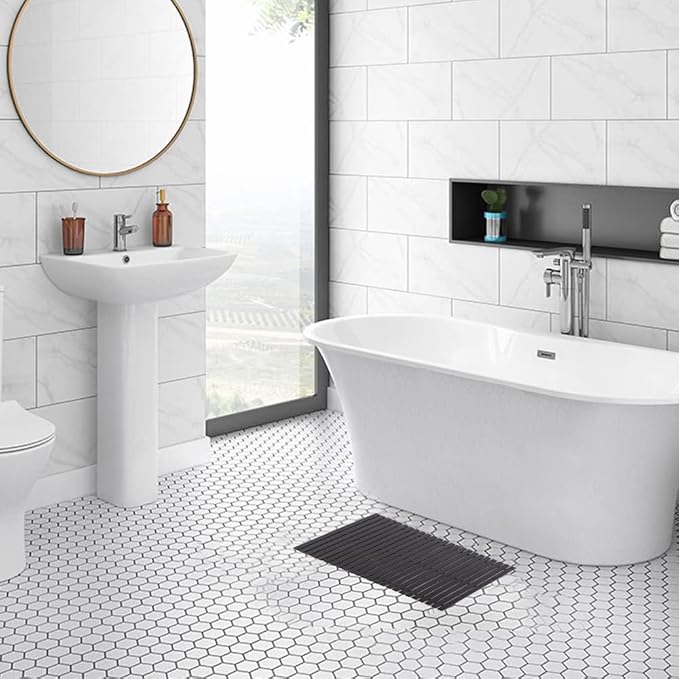 Bath Mat Bathroom Rugs Floor Wood Shower Bathtub Waterproof Non Slip - Image 3