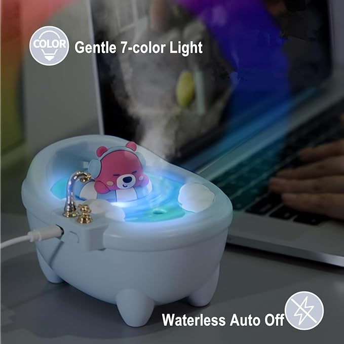 Cute Mini Humidifier for Bedroom & Office, Top Fill 0.34L, Cool Mist, Easy Clean - Image 4