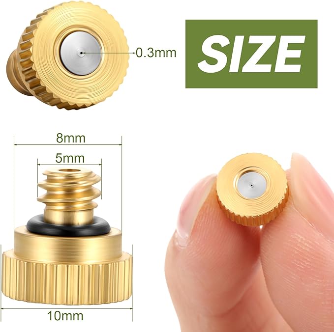 Zhengmy 100 Pcs 0.3mm Brass Misting Nozzles, Mister Nozzles Brass - Image 2