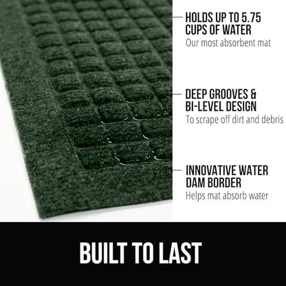GORILLA GRIP Front Door Mat, Indoor Outdoor Ultra Absorbent HydroAbsorb Doormat - Image 2