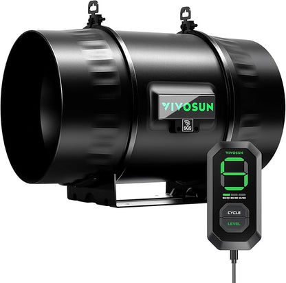 VIVOSUN T8 8" Inline Duct Fan & 3 Cycle Modes E12 Speed Controller, AeroZesh by VIVOSUN