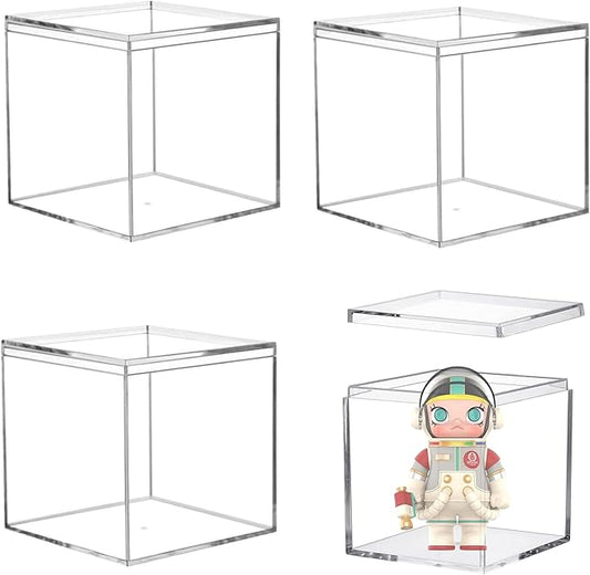 Acrylic Box Clear Boxes with Lids 4 Pieces Acrylic Display Cube Graduation by LOVPLAY