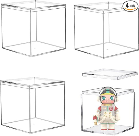 Acrylic Box Clear Boxes with Lid 4 Pieces Display Case Graduation Candy Box by LOVPLAY