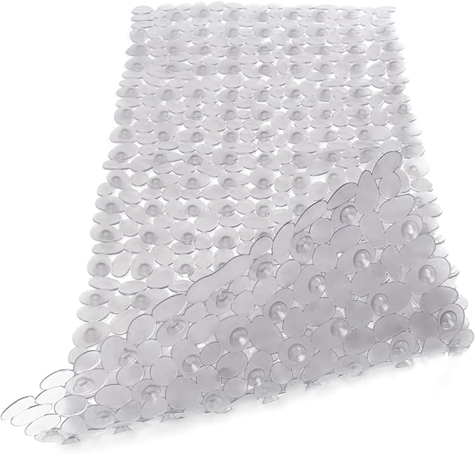 WELTRXE Non Slip Bathtub Mat 35 x 16 Inches Pebbles Shower Mats by WELTRXE