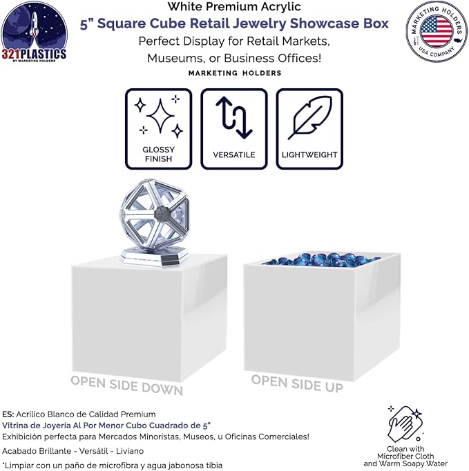 6 Pack 5" Acrylic Display Riser Box - Image 2