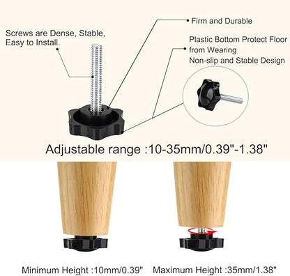 uxcell M6 x 35 x 32mm Hand Screw Leveling Feet Adjustable Leveler Floor - Image 4
