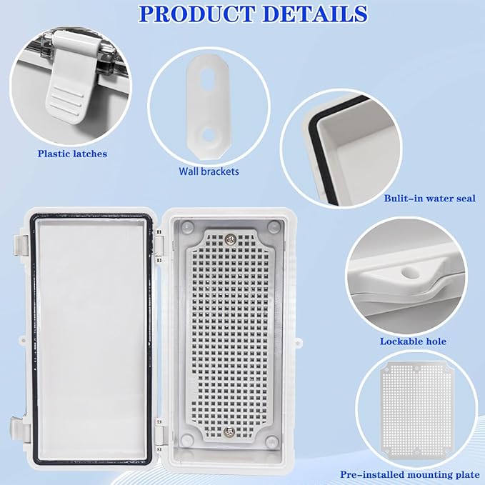 Waterproof Electrical Box Dustproof Junction Box Weatherproof IP67 ABS Plastic - Image 3