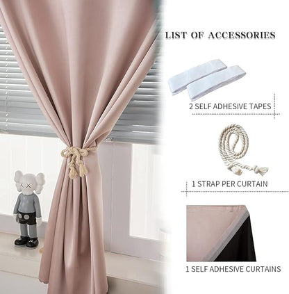 Autohesion Curtains for Windows, Bedroom Blackout Curtains for - Image 5
