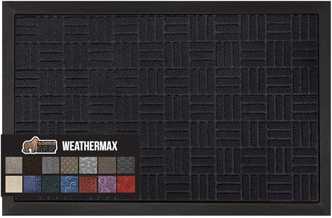 GORILLA GRIP 100% Waterproof All-Season WeatherMax Doormat, US Designed Natural by GorillaGrip