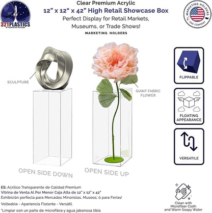 Marketing Holders Acrylic Display Riser Box Hollow No Lid Clear Podium Display - Image 2