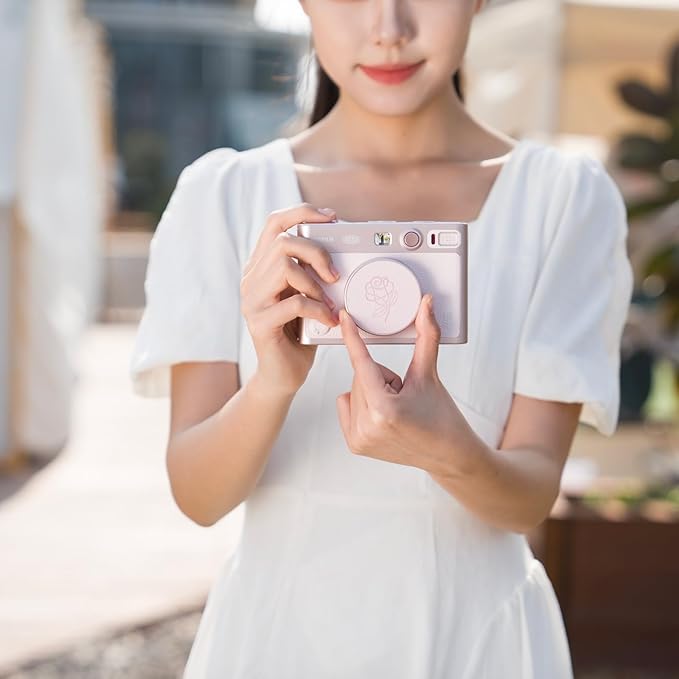 Pink Lens Cap for Fujifilm Insta Mini EVO, Retro Leather Aluminum Anti-Dust - Image 5