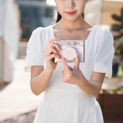 Pink Lens Cap for Fujifilm Insta Mini EVO, Retro Leather Aluminum Anti-Dust - Image 5