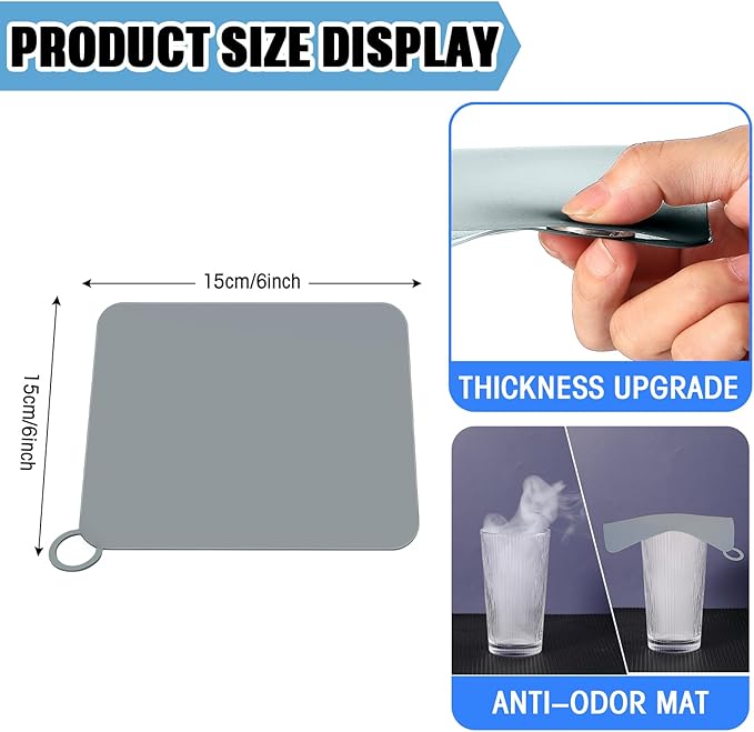 Yinkin 6 Pcs Drain Covers to Keep Bugs Out Silicone Shower Floor Tub Stoppers - Image 2