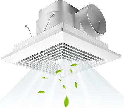 FEITON 90 CFM Bathroom Fan Exhaust Fan Ceiling Mount, 0.95 Sones, Square Quiet by FEITON