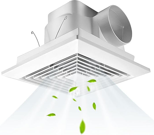 FEITON 90 CFM Bathroom Fan Exhaust Fan Ceiling Mount, 0.95 Sones, Square Quiet by FEITON