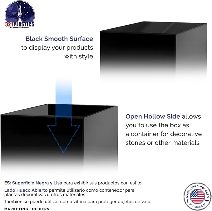 Acrylic Display Riser Box with One Open Side No Lid 12" x 12" x 19" Versatile - Image 4