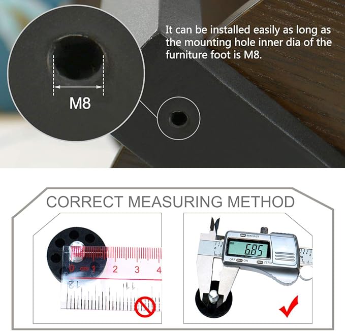 uxcell M8 x 10 x 30mm Leveling Feet Adjustable Leveler Threaded Floor Protector - Image 3