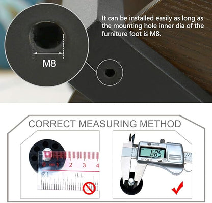 uxcell M8 x 10 x 30mm Leveling Feet Adjustable Leveler Threaded Floor Protector - Image 3
