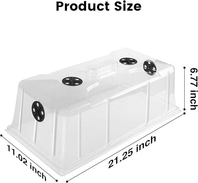 MIXC 10 Pack Humidity Dome 7" Tall Extra Strength, 1020 Growing Trays Cover - Image 2