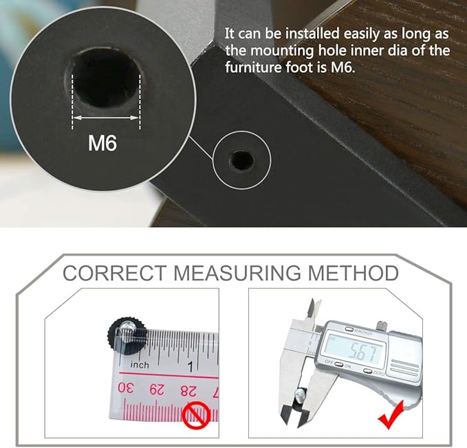 uxcell M6 x 10 x 15mm Leveling Feet Adjustable Leveler Floor Protector Cover Pad - Image 3