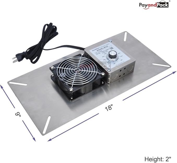 Durablow 110 CFM Air-Out Stainless Steel Crawl Space Vent Fan, Basement fan - Image 2