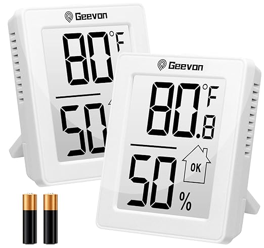 Geevon 2 Pack Hygrometer Indoor Thermometer Room Humidity Gauge by GEEVON