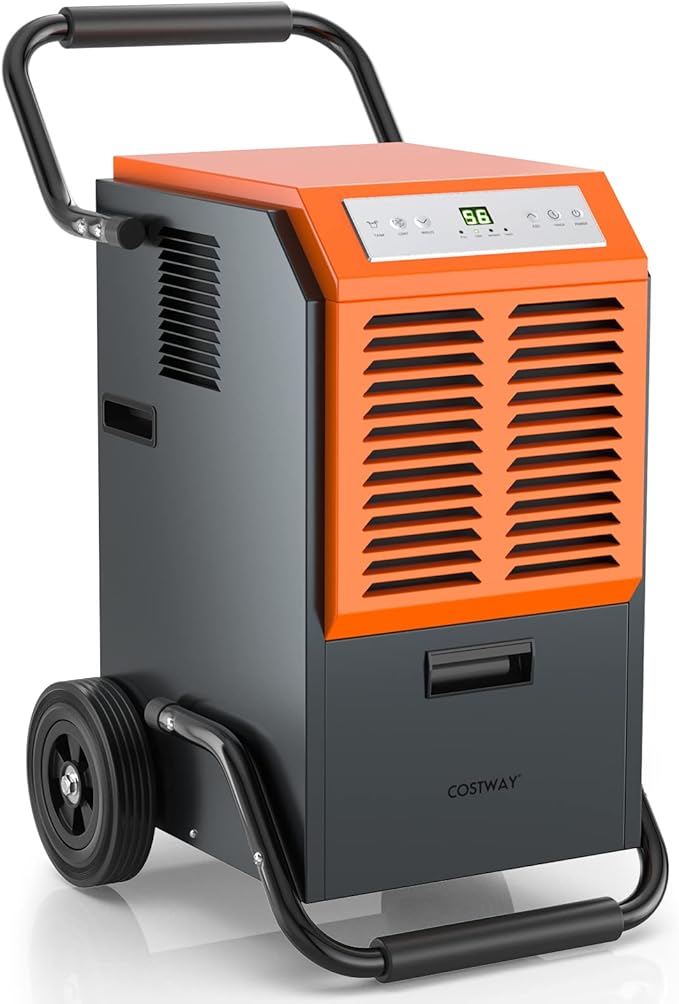 COSTWAY 163 Pints Commercial Dehumidifier, 4500 Sq.Ft Crawl Space Dehumidifier by COSTWAY
