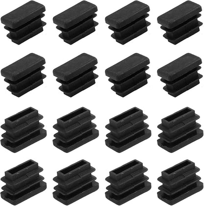 METALLIXITY Rectangle End Caps 16Pcs, Plastic Rectangle Tube Inserts Threaded by METALLIXITY