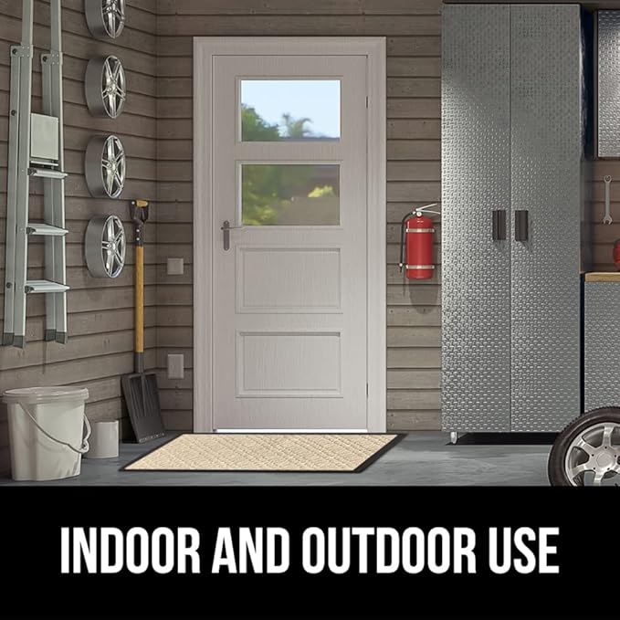 GORILLA GRIP 100% Waterproof All-Season WeatherMax Doormat, US Designed Natural - Image 9