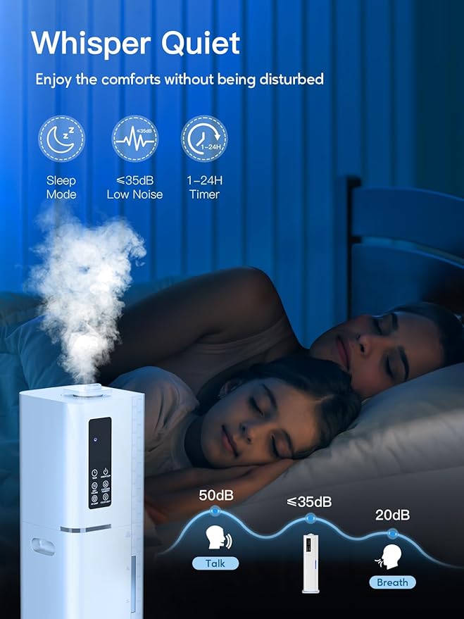 10L/2.64Gal Humidifiers for Bedroom, Top Fill Quiet Ultrasonic Cool Mist - Image 5