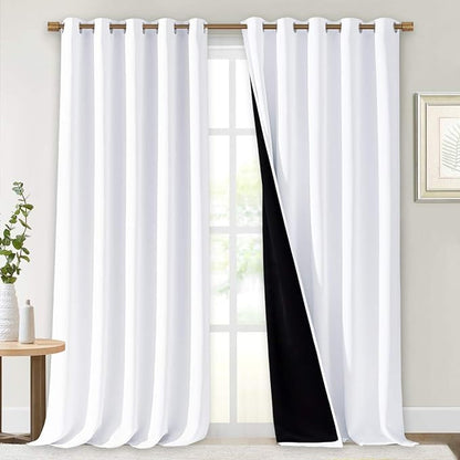 NICETOWN White 100% Blackout Curtains by NICETOWN