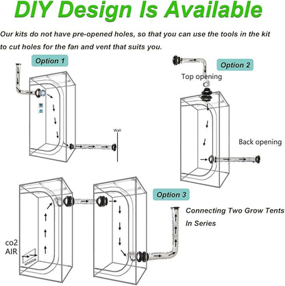 4x4 Grow Tent Kit Complete High Reflective Mylar Indoor Grow Tent 48"x48"x80"+ - Image 7