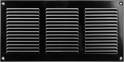 Vent Systems 12'' x 6'' Inch Black Metal Vent Duct Cover by VentSystems