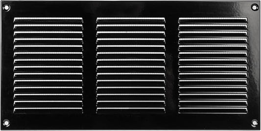 Vent Systems 12'' x 6'' Inch Black Metal Vent Duct Cover by VentSystems
