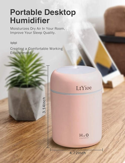 Colorful Cool Mini Humidifier, USB Personal Desktop Humidifier - Image 2